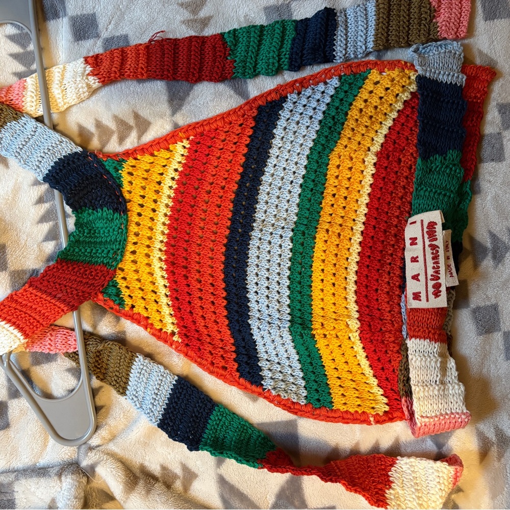 Multicolor crochet Marni halter top